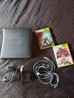Xbox 360 slim bundle Halo 4 NCAA 12 (power cords and HDMI cable included)