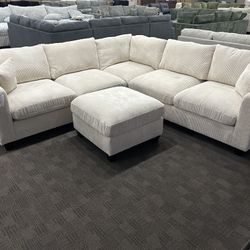 Beige Cream Sectional Couch