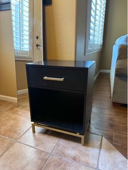 Black and gold nightstand