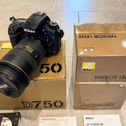 📸 Nikon D750 Full Frame Body + 24-70mm f/2.8G - MINT Condition - All Original Boxes & Papers