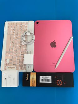 Apple ipad 10th Generation 256GB ( 2022 / 10.9” Display/ pink ) with pen, keyboard and accessories