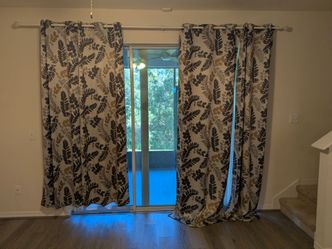 IKEA Curtain Rods - Double White Rods with Curtains