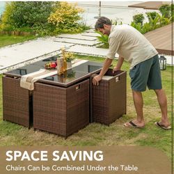 9 Piece Patio Compact Dining Set