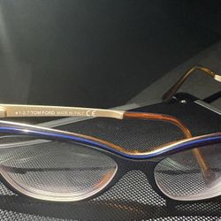 Tom Ford TF5374 Prescription Eyeglasses – Dark Blue & Gold