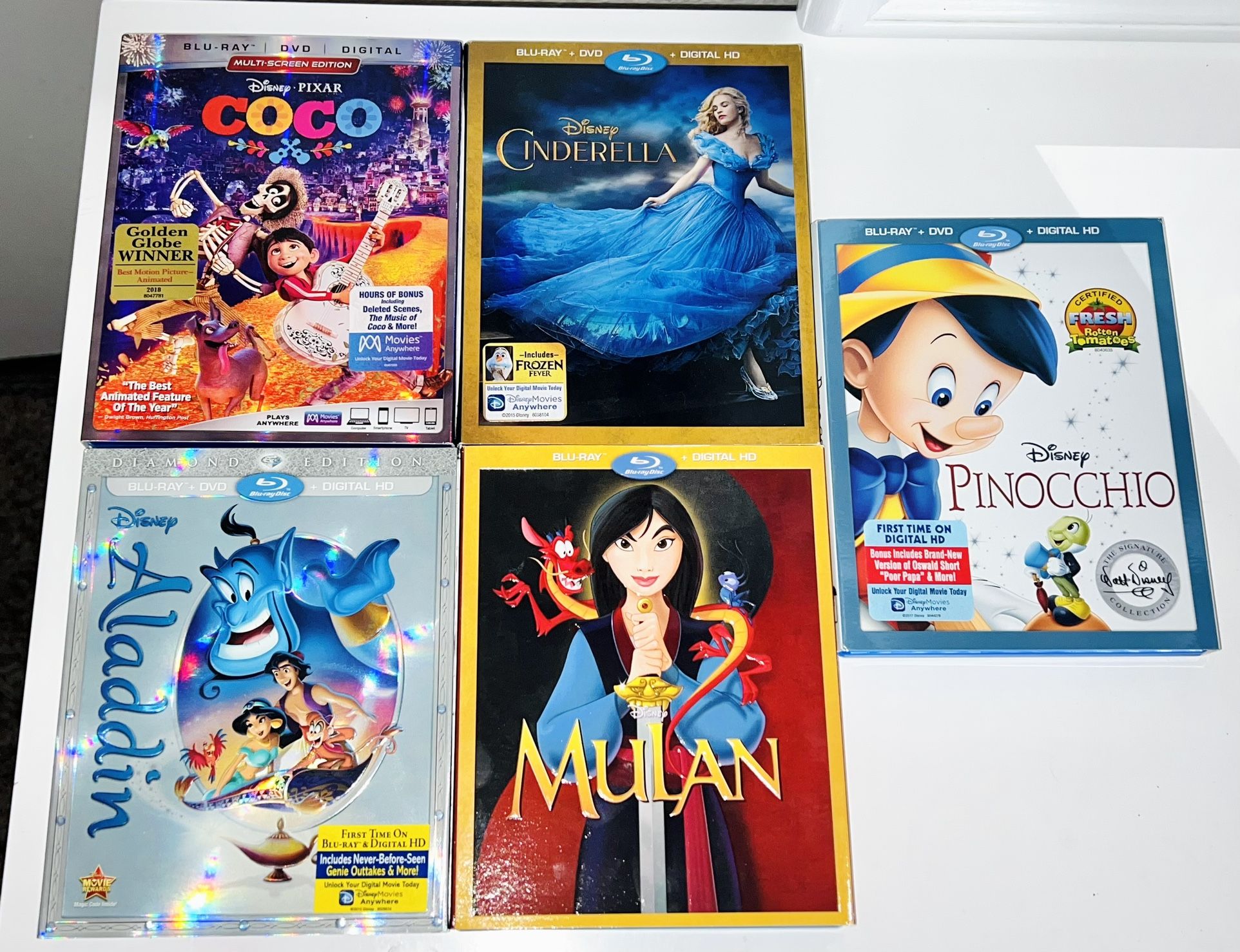 5 Disney Blu Ray Movies