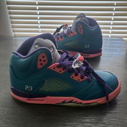 Air Jordan 5 Tropical Teal GS Sz 4.5Y