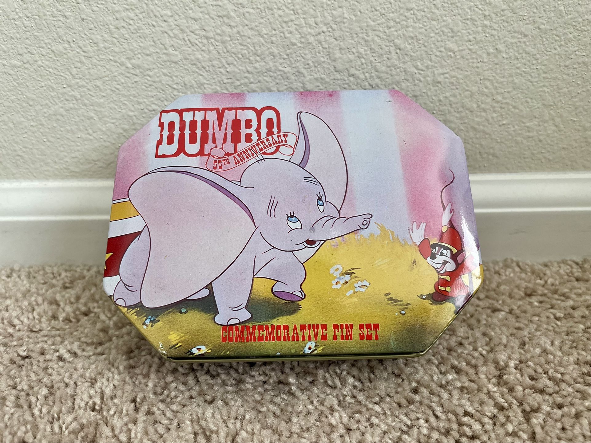 Vintage Disney Dumbo Commemorative Pin Set (55th Anniversary) 6 Pins In Tin