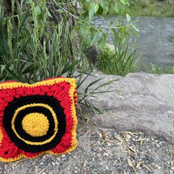 Handmade Crochet Make Up Bag (Ferrari Inspired)