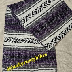 New Purple White Falsa Mexican Blanket 