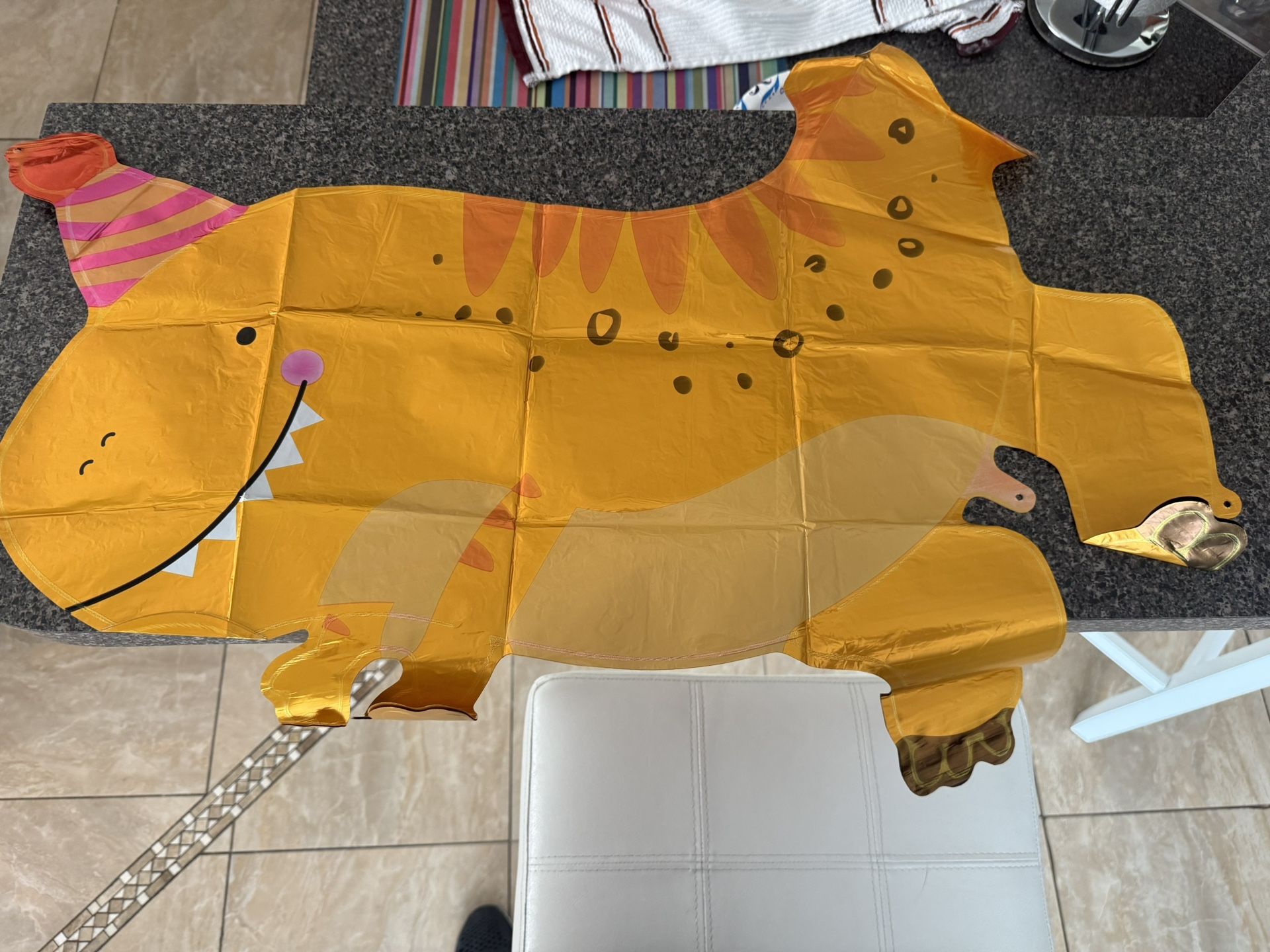 14 Orange Dinosaur Balloons