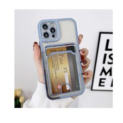 iPhone 15 Case, Plating Card Holder Wallet Clear Soft Compatible with iPhone Case (BL-1501))