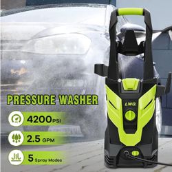 Electric Pressure Washer, 4200 PSI 2.5 GPM Power Washer with 4 Quick Connect Nozzles, High Pressure Cleaning Machine with Foam Cannon for Cars/Fences/