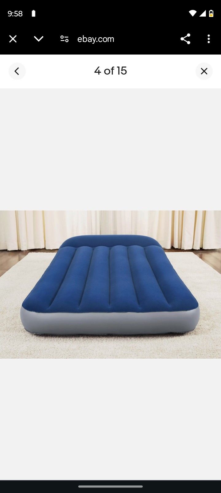 Brand new Bestway 12" Air Mattress with Built-in Pump and Antimicrobial Coating, Full Size - Blue