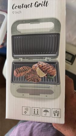 Contact grill 9 inch Panini two sliced contact grill plate nonstick coding plate for easy cleaning shows in all pictures