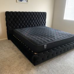 New In Box King Bed Frame With Mattress (Read Description Below)