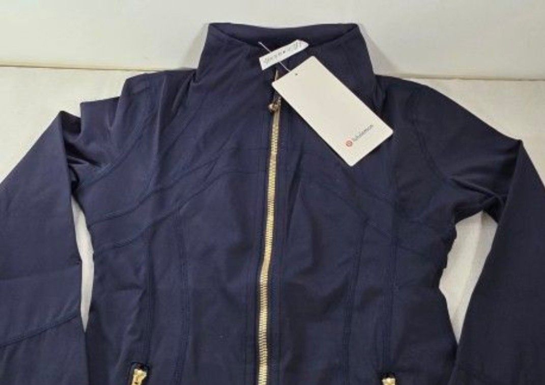 Navy Blue Lululemon Jacket Gold Zipper - Size 4 