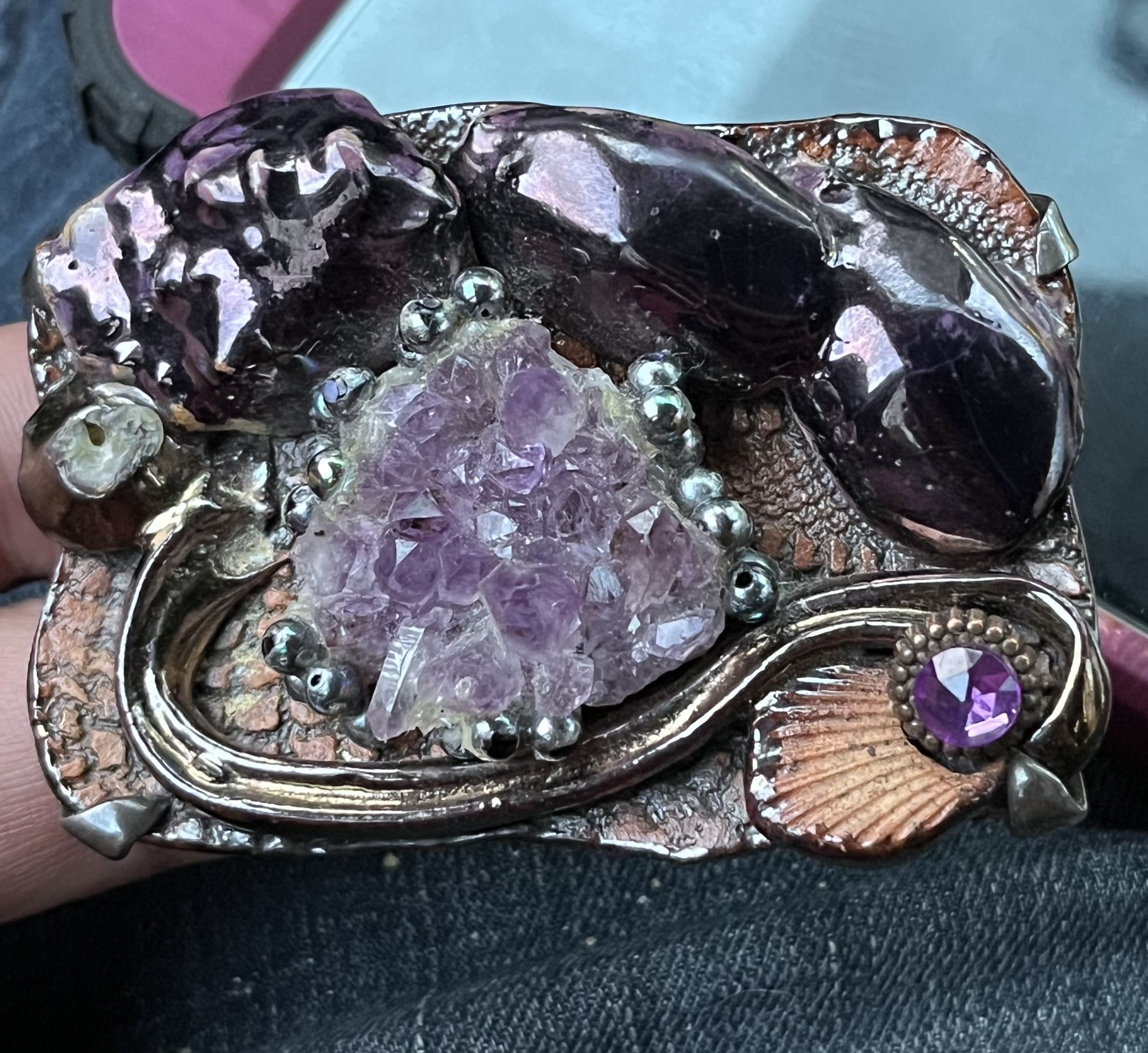 Fired Fantasies Artist Designed fired ceramic brooch pin gems l of a kind