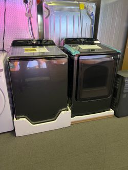 Samsung black large capacity washer and dryer
