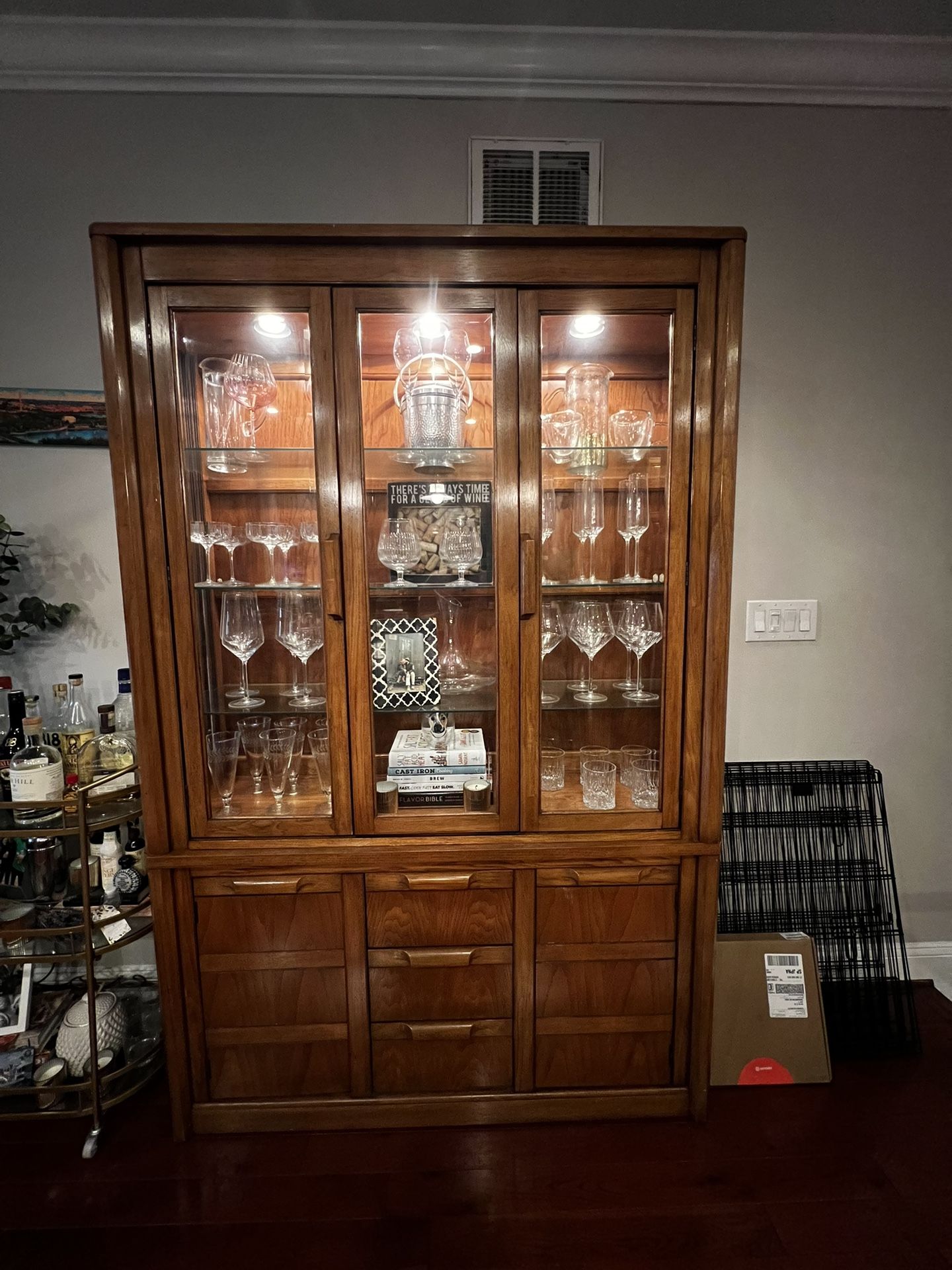 Wood And Glass Hutch