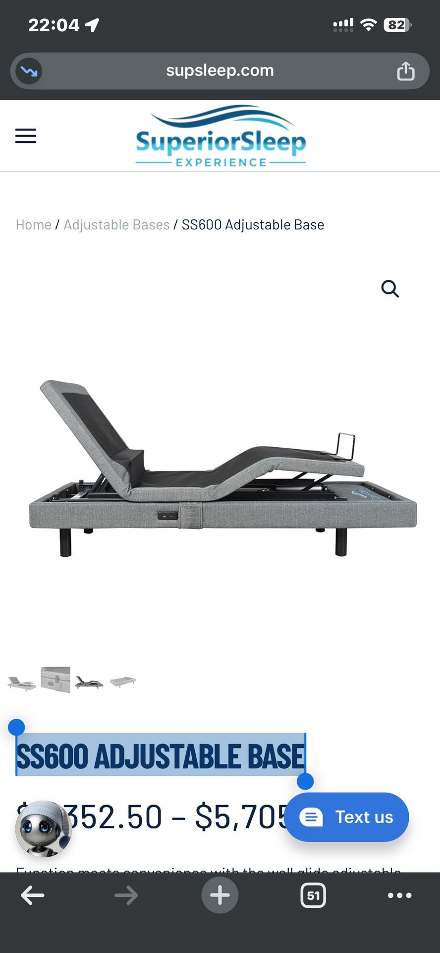 Twin Xl ADJUSTABLE BASE AND MATTRESS PACKAGES Base Ajustable Con Su Colchón