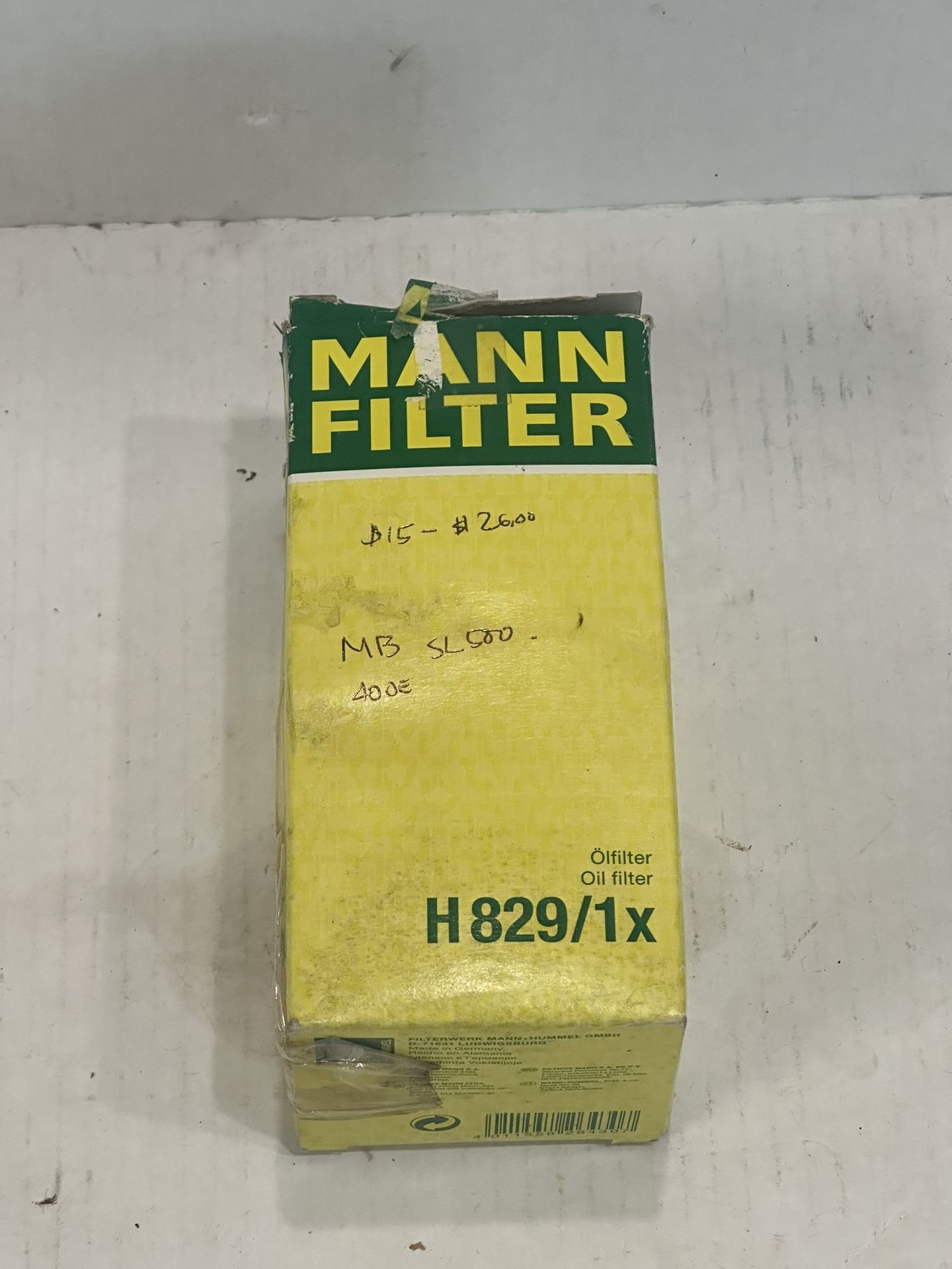 Mann H829/1X Mercedes A11(contact info removed)9 Oil Filter