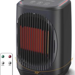 Small Space Heater, Portable Electric Heaters for Indoor Use With 3 Modes, 70° Oscillation, Remote Control, Energy Efficient, Low Noise,1500W PTC Cera