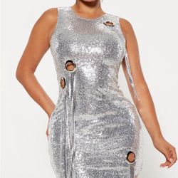 Silver Sequins Dress