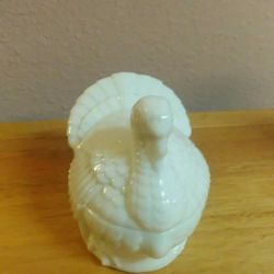 Antique Imperial Milk Glass Turkey Dish