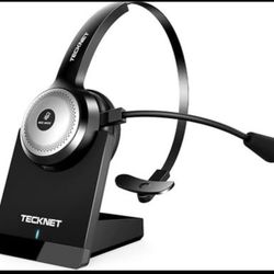 Bluetooth Headset with AI Noise Canceling Mic