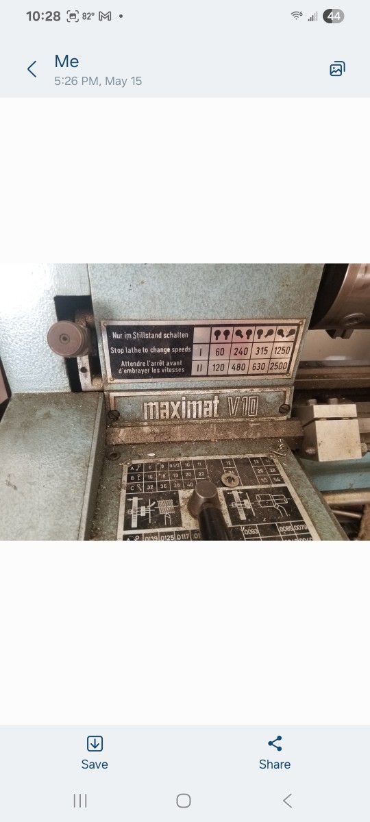 Maximat V10 Metal Lath