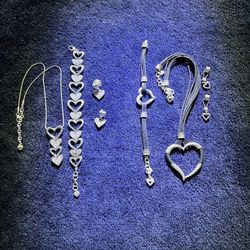 Brighton Silver Necklace, Bracelet And Earrings 