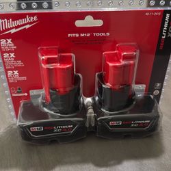 Two Milwaukee M12 Battery’s 