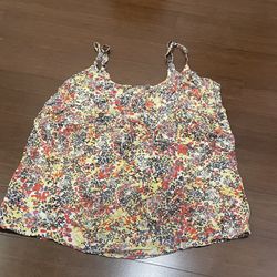 Eight Sixty Yellow and Red Floral Camisole spaghetti strap top