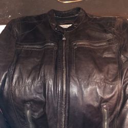 Brown Leather Bomber Jacket 