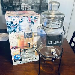 Del Sol 1.5 Gal Beverage Dispenser w/ Hands-Free Spout & Metal Stand. Includes Chalkboard hang sign