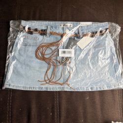 Madden Girl Micro Mini Denim Skirt with Belt Size M