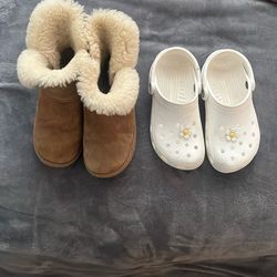 Uggs Short Boot Size 3 And Crocs Size 4