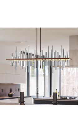 Rectangular Modern Industrial Chandelier - 47 Inch (1.2M) Chrome
