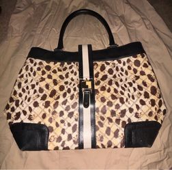 Tote bag , vintage-ish ,leopard  print