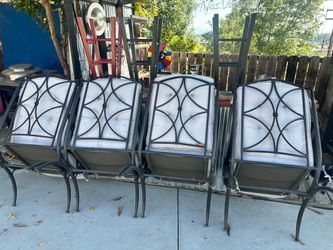 4 metal patio chairs