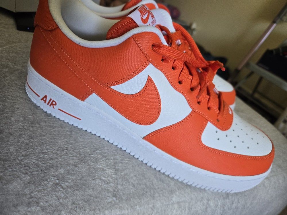 Nike Air Force Ones (Orange White) Size 12 M