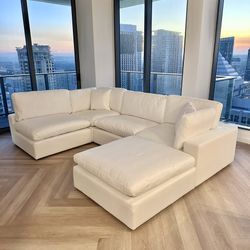 New White Sectional Cloud Couch Sofa