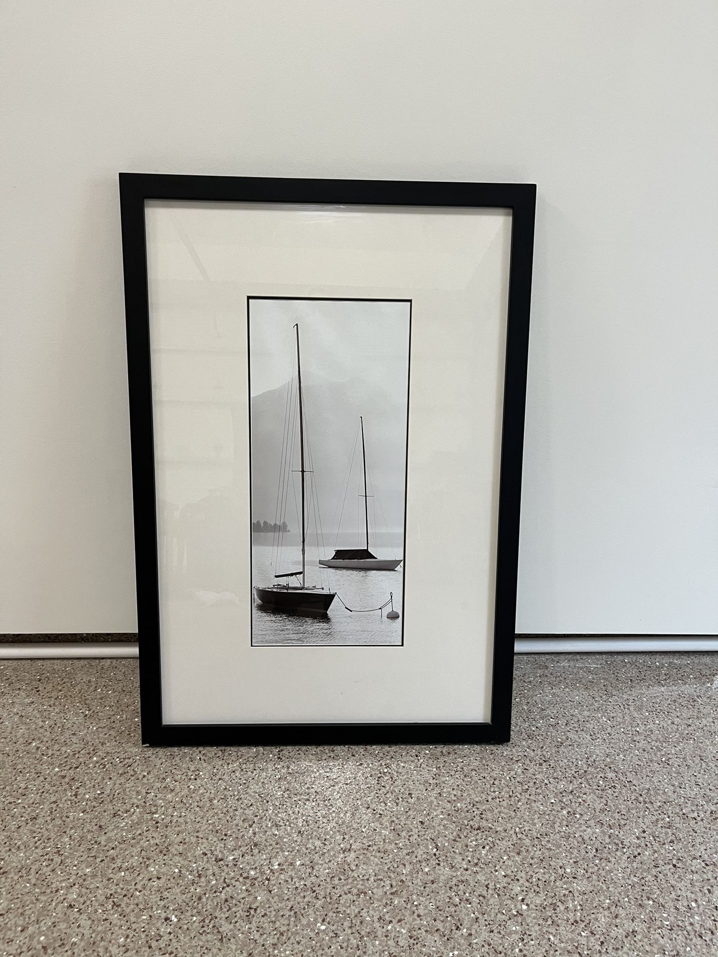 Black Framed Photograph of Sailboats