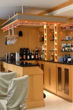 Custom Built Home Bar with Black Countertop