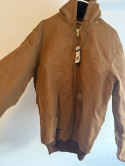 Carhartt Loose-Fit Firm Duck Insulated Flannel-Lined Active Jacket for Men - Carhartt Brown - MT
