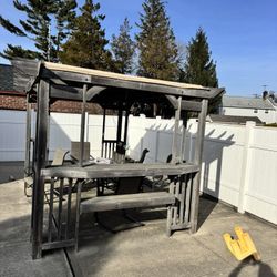 Wooden Pergola With Canopy 
