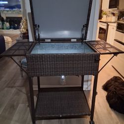All weather wicker , entertainment cooler server pool party
