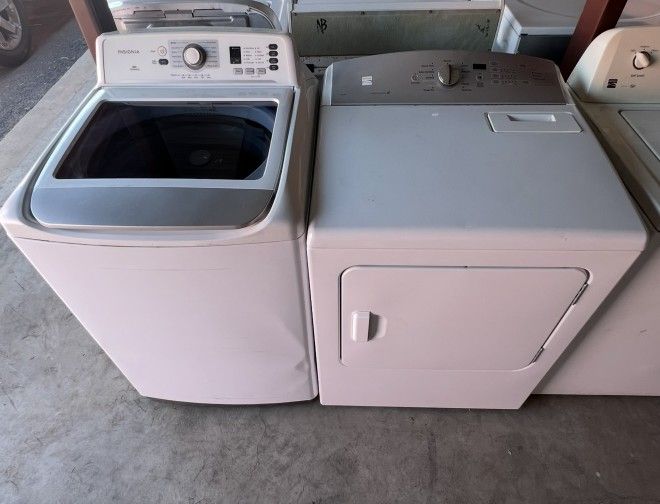 White Insignia Washer And Kenmore Electric Dryer