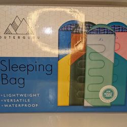 Outer Guru Sleeping Bag Lightweight, Versatile, Waterproof Yellow Blue NIB