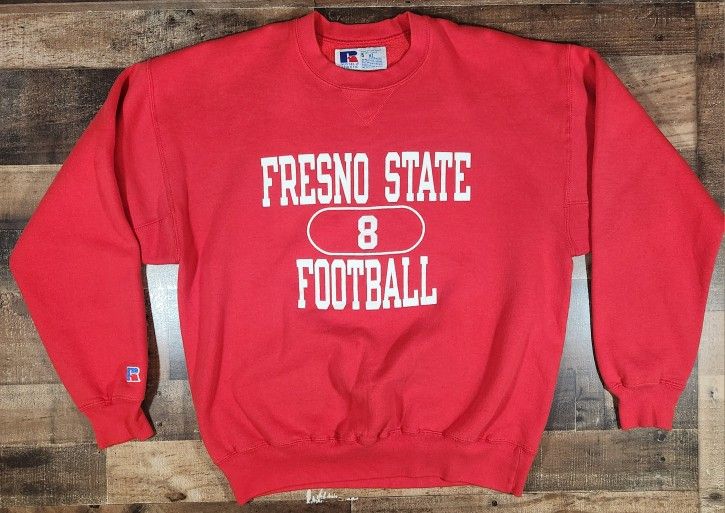 Vintage Russell Athletic Fresno State Bulldogs Sweatshirt XL Red